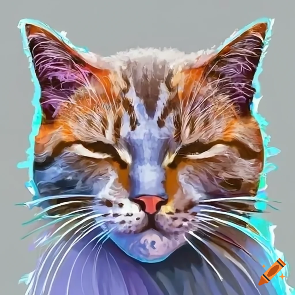 A sleepy cat taking a nap