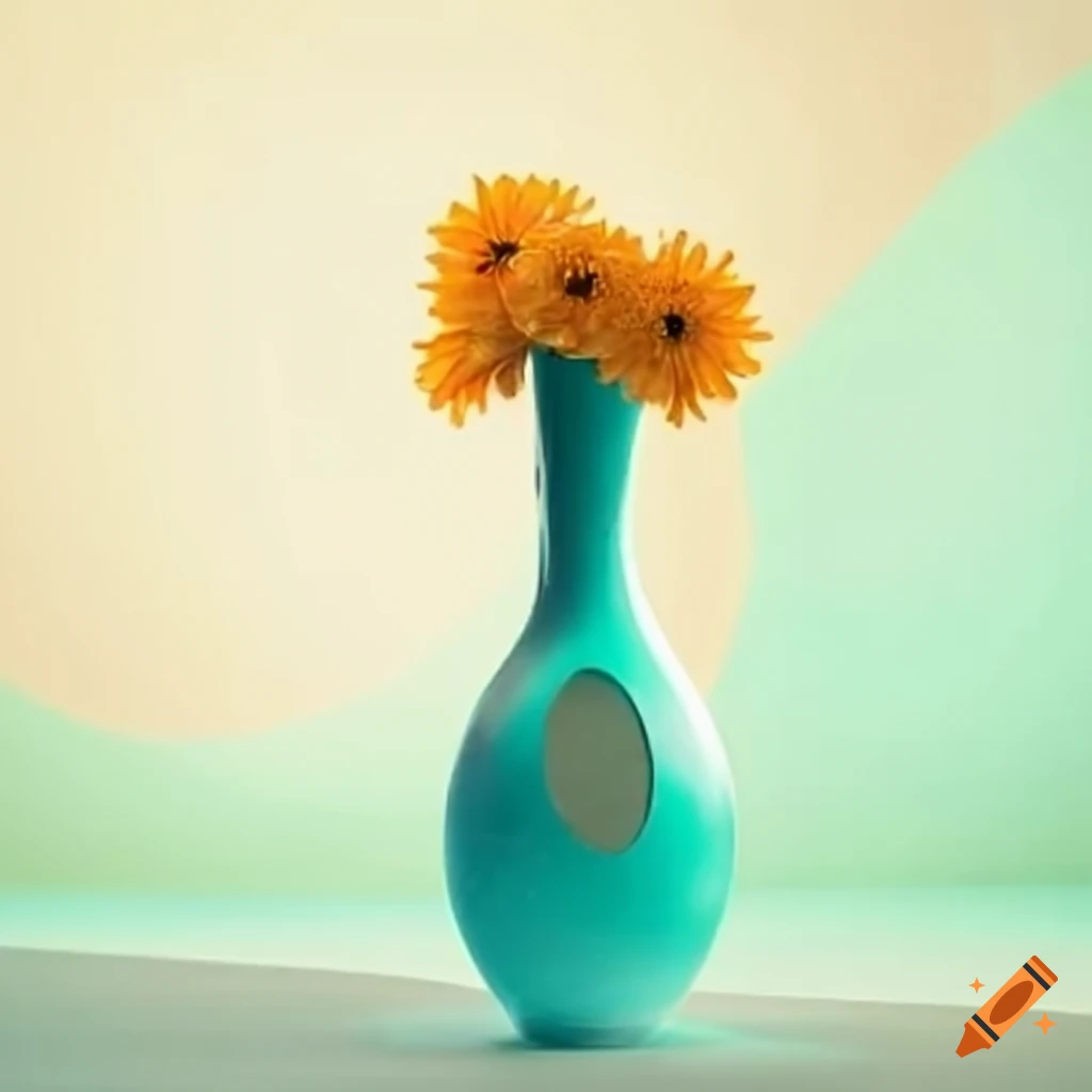 Flower vase with holes in the sides with water leaking out on Craiyon