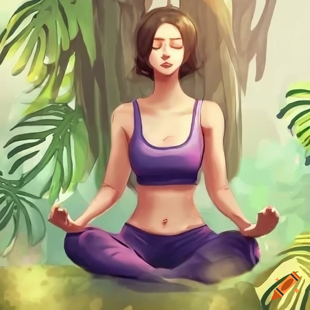 How to Draw a Cute Girl Meditating - Girl Doing Yoga Easy Drawing - YouTube