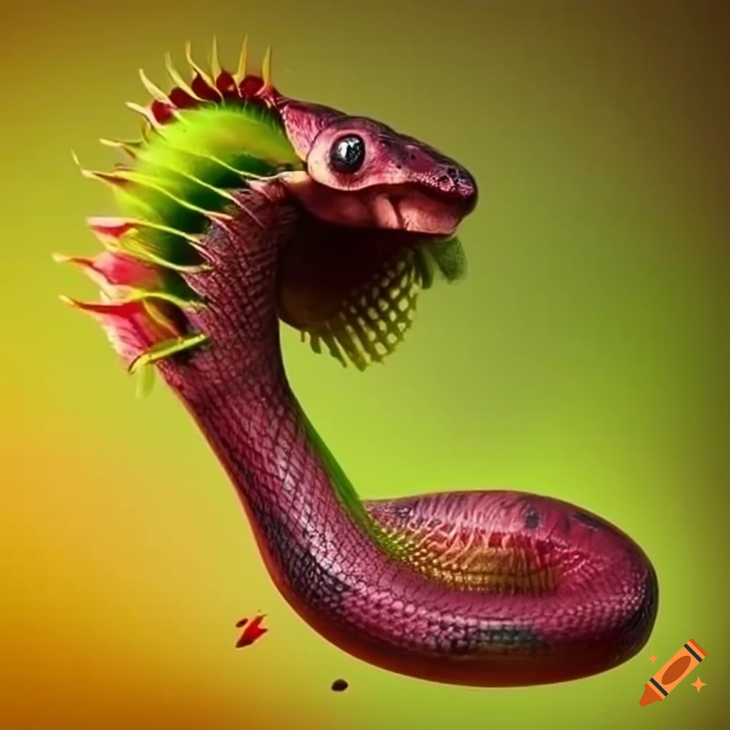 3d snake with striking red and black colors on Craiyon