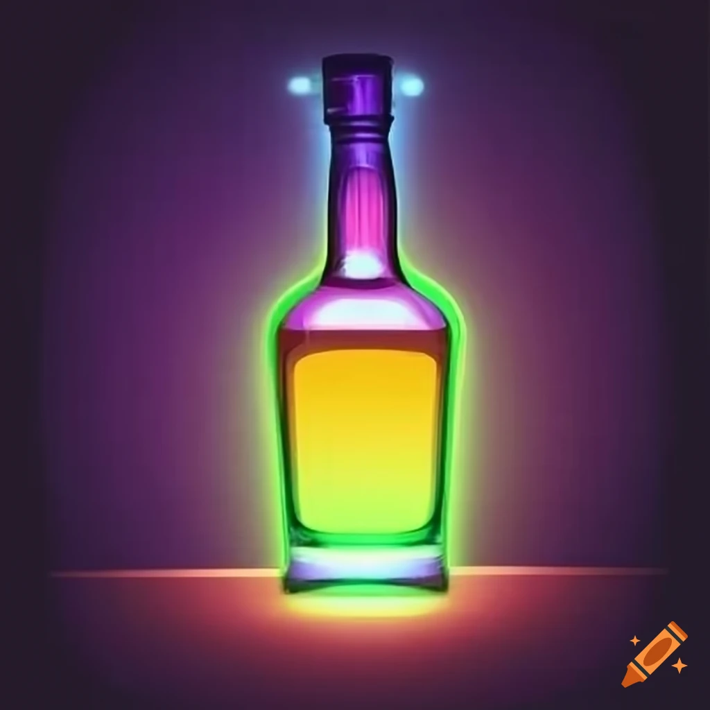 neon alcohol bottles