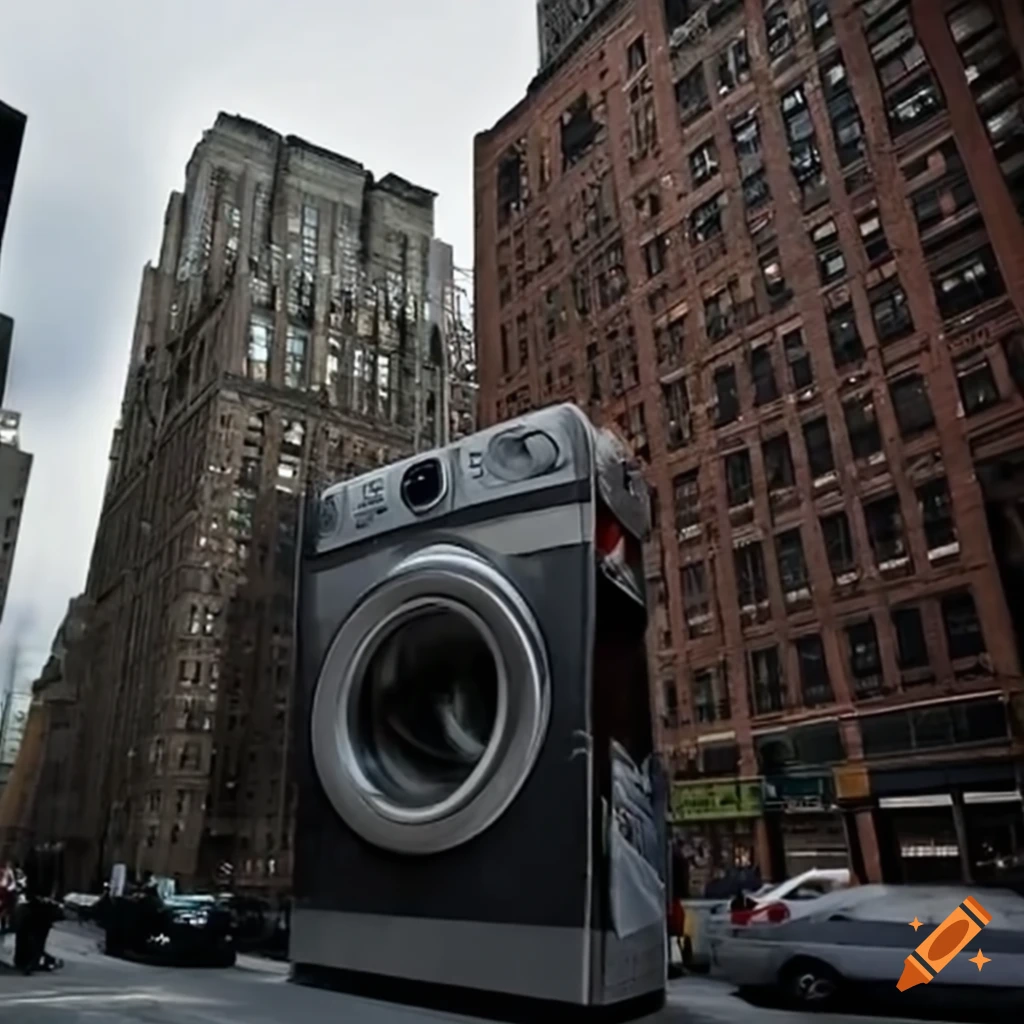 Giant washing machine in new york city on Craiyon