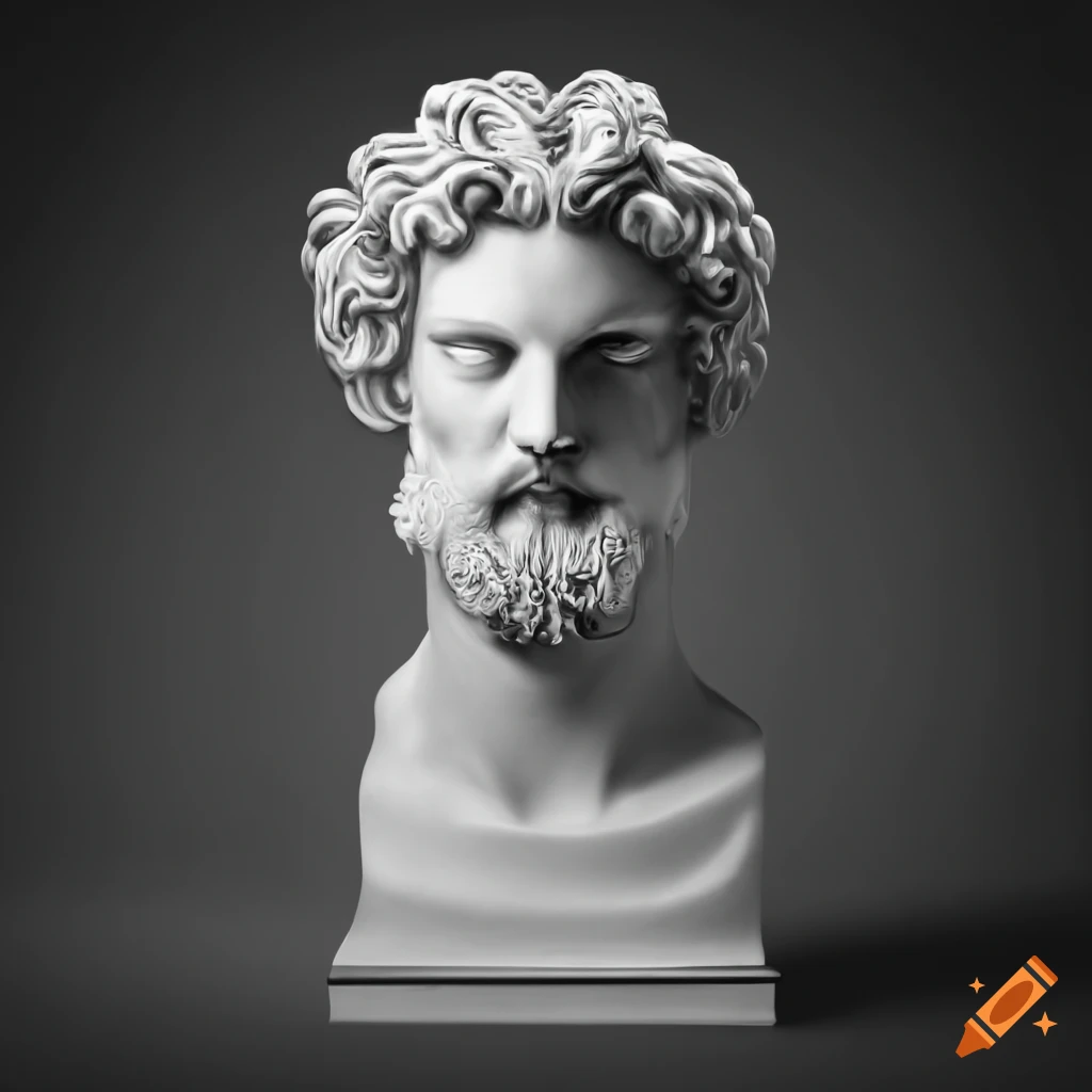 Black and white greek god on Craiyon