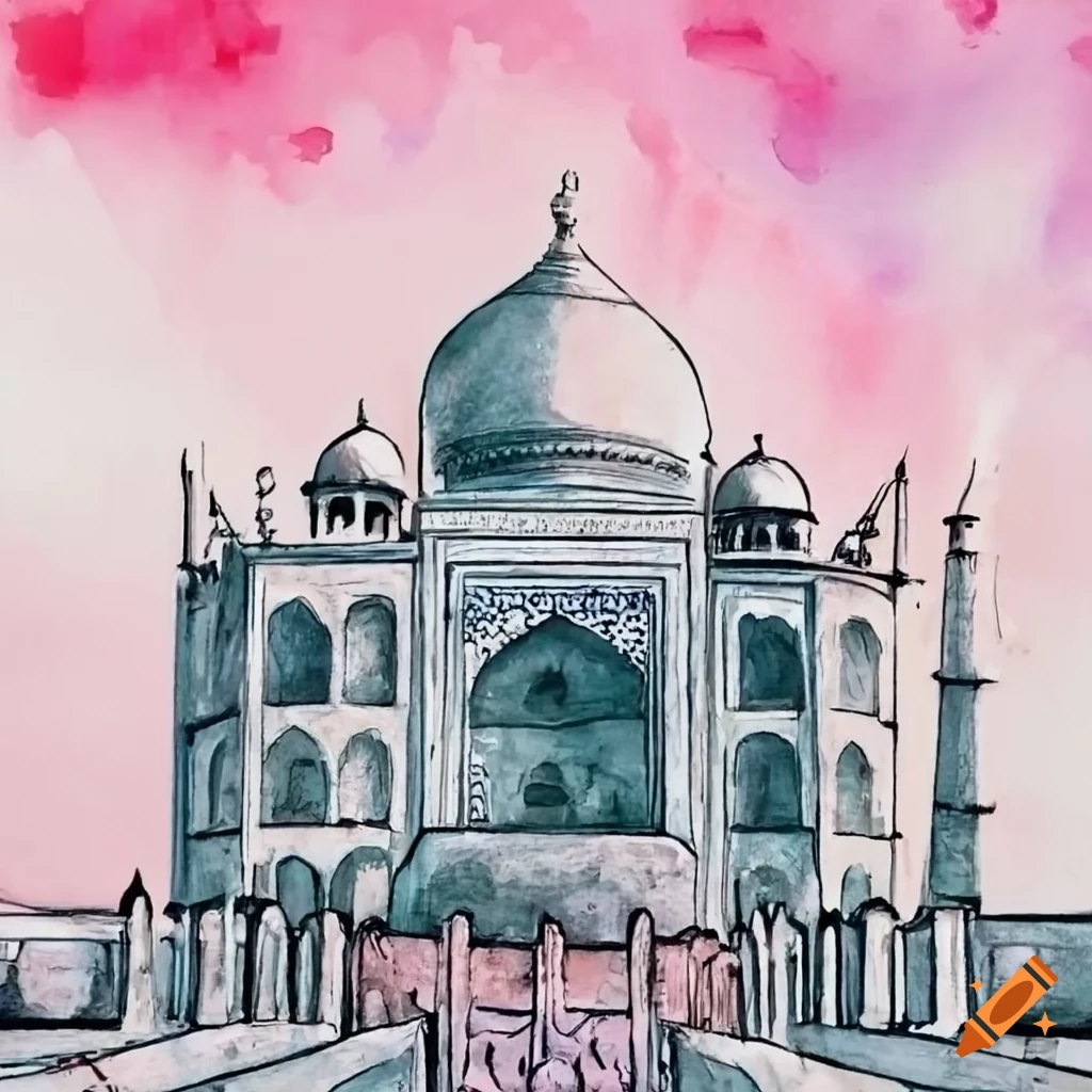 Simple Taj Mahal Drawing. : r/drawing-saigonsouth.com.vn