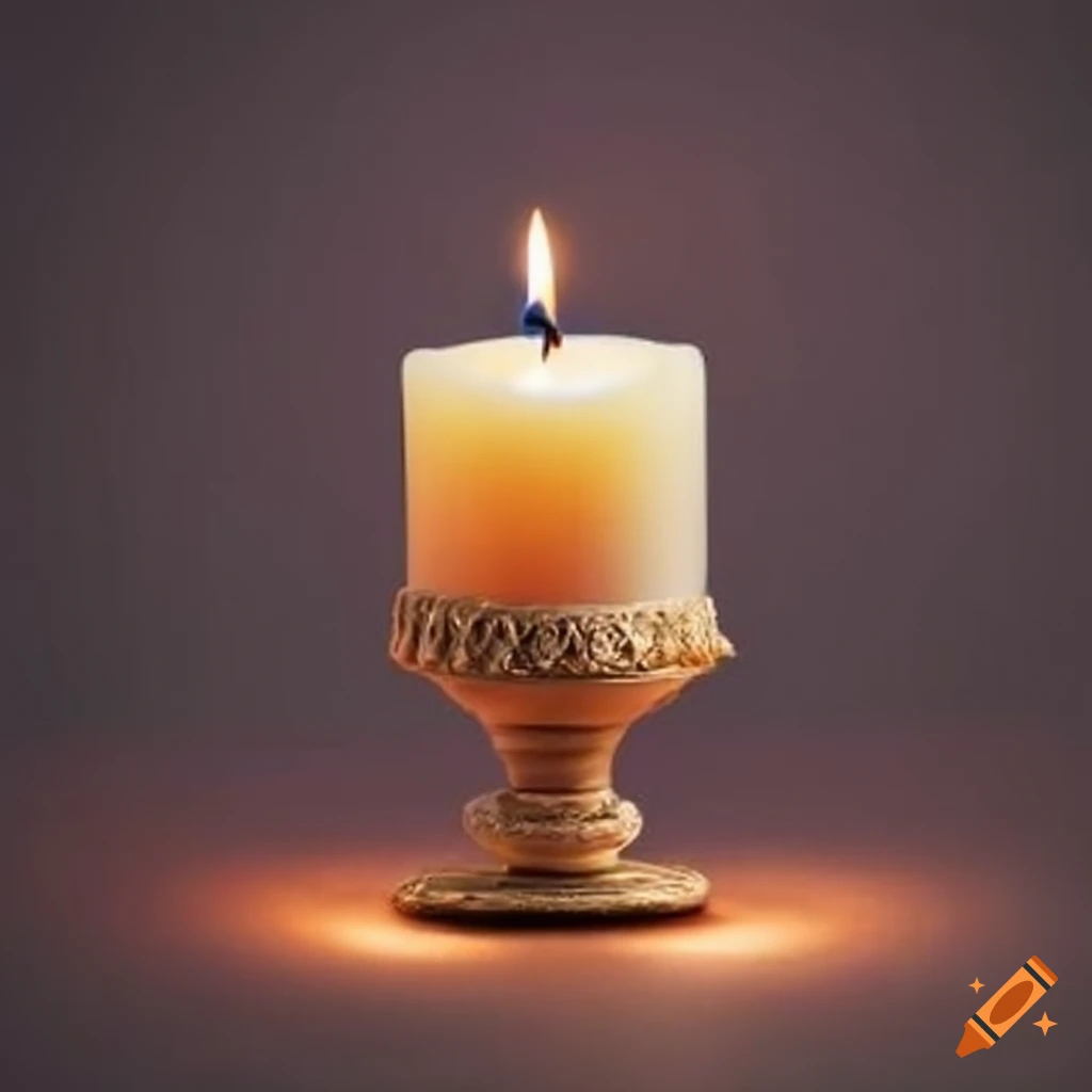 Magical Jewish Candle With Holder Symbol Magical Jewish Candle With Holder Symbol
