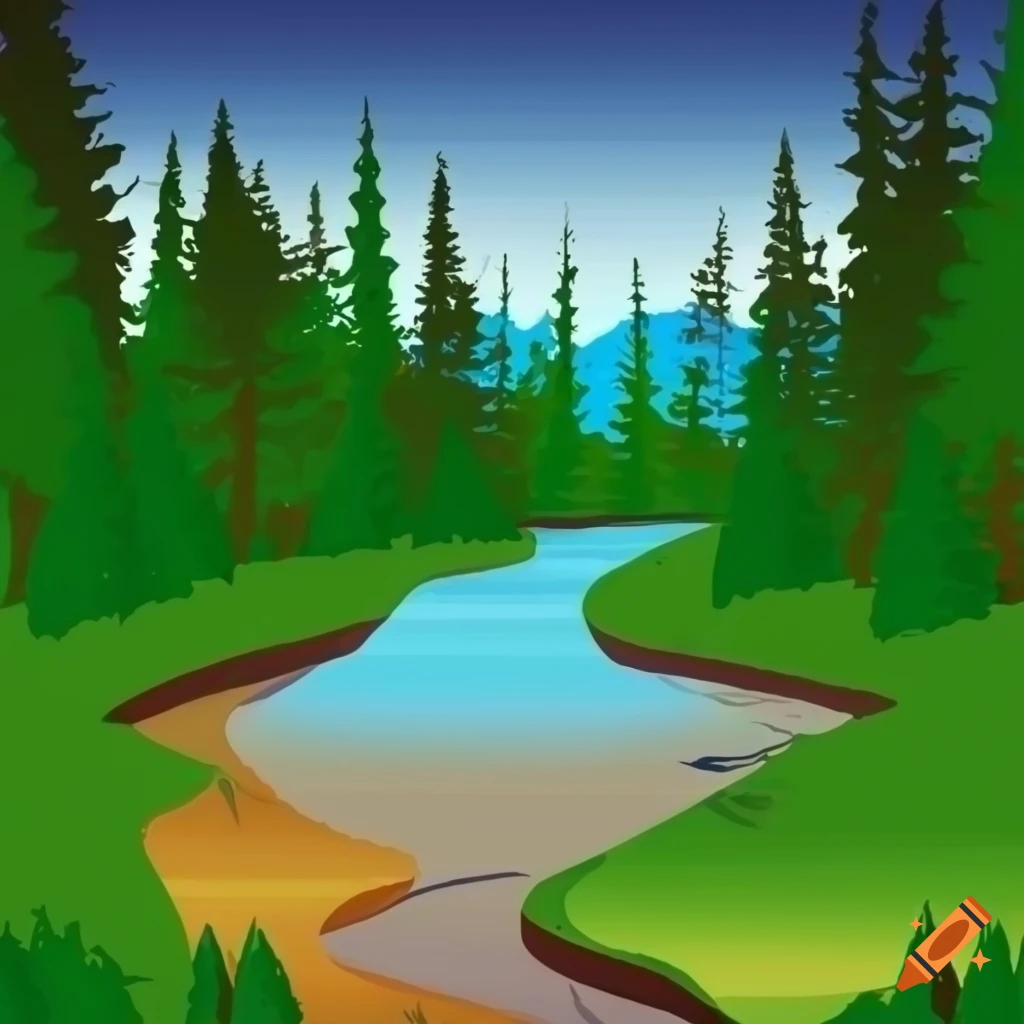 flowing river animation