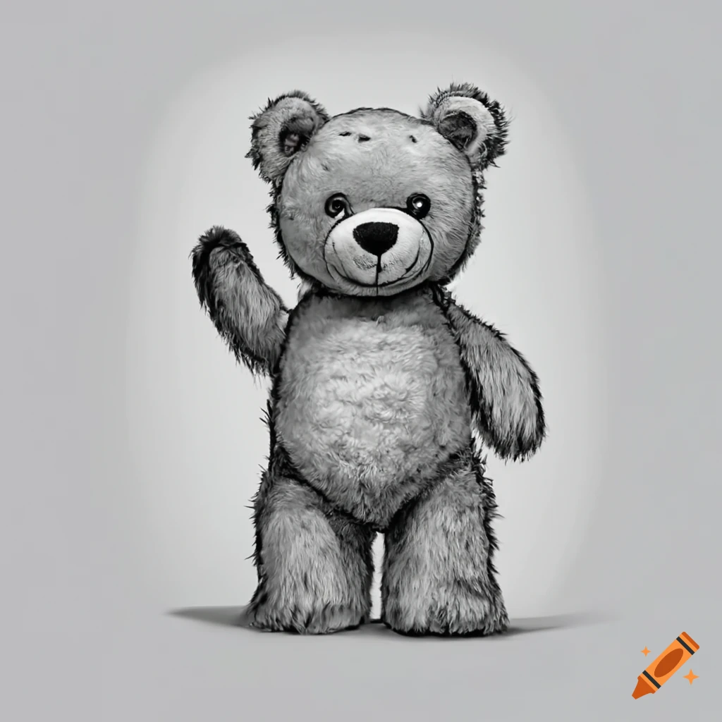 Cute Teddy Bear Toy. it is Sitting. Vector Illustration in Style Outline.  Stock Vector - Illustration of sketch, children: 223492595