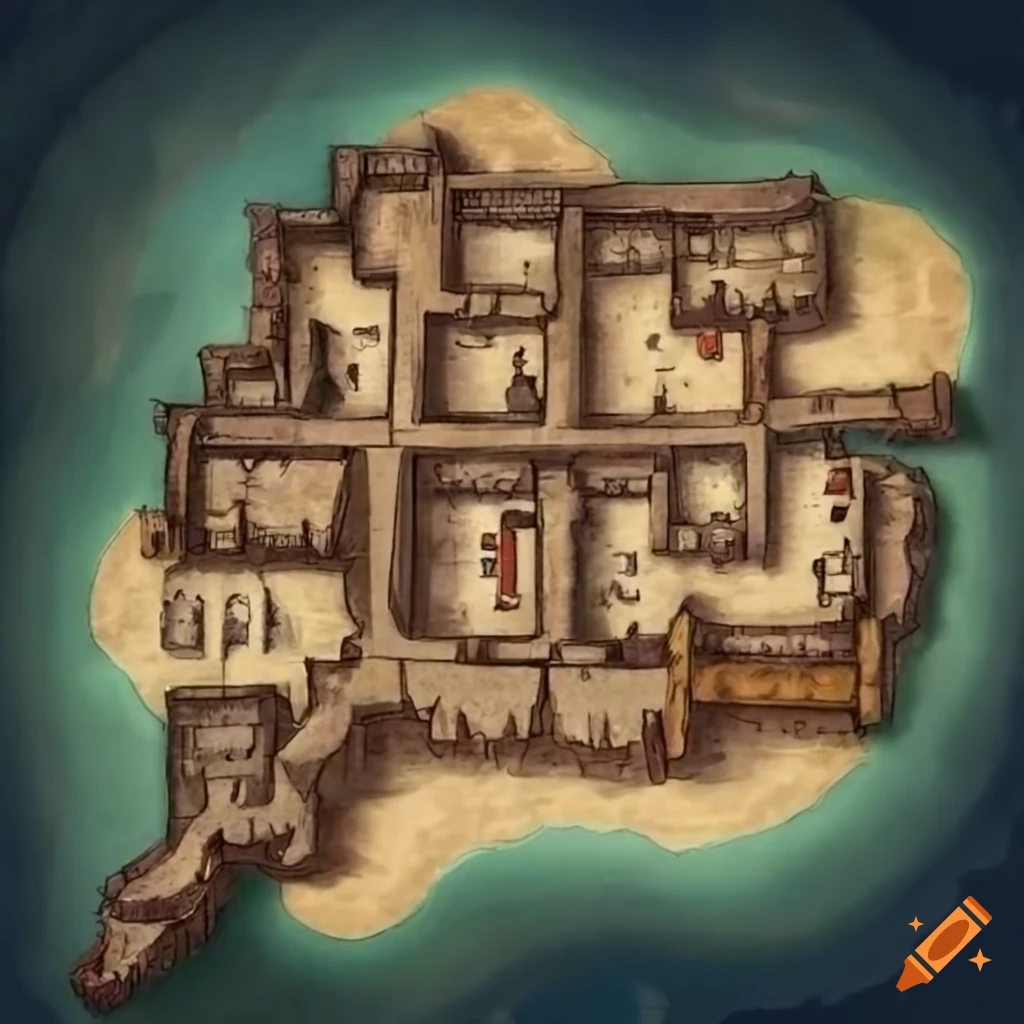 Dnd map of castle on Craiyon