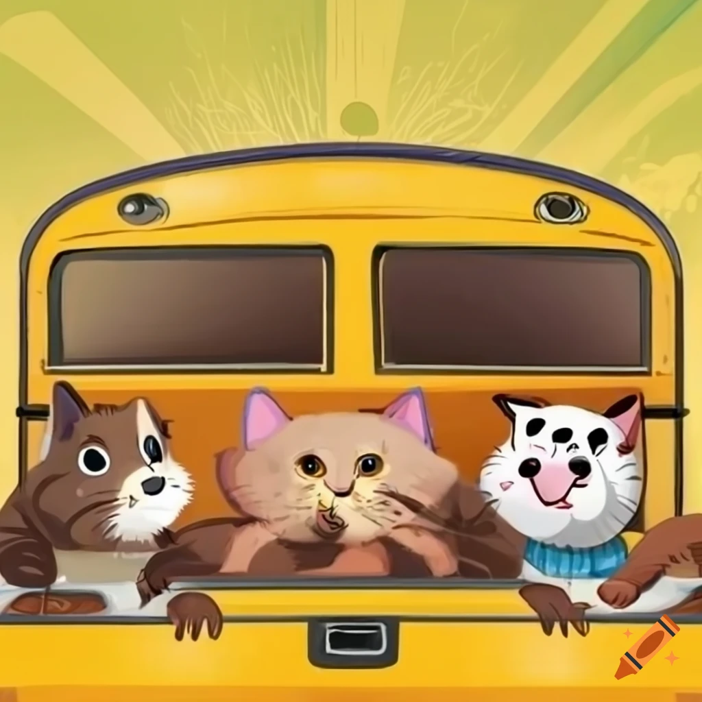 Pet Logo With Cartoon Pet Animals And Two Cats In One Illustration