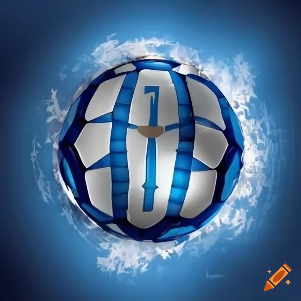 Logo for football team with blue and white colors on Craiyon