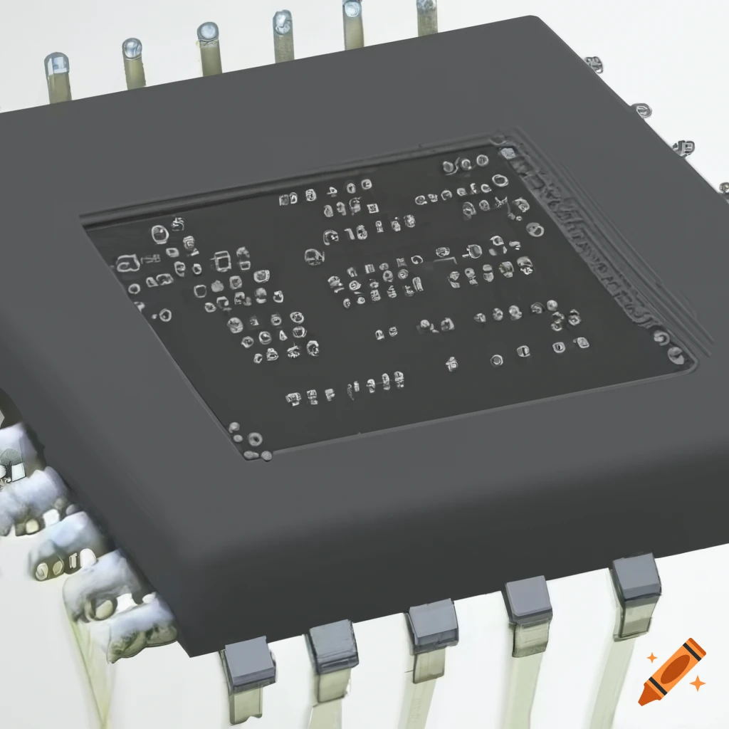 Illustration of an integrated circuit (ic) that is mounted on a single