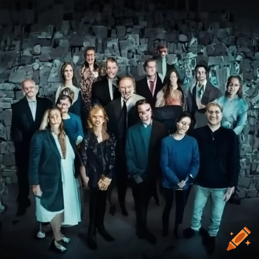 Create a group picture of the ai research group of robert bamler on Craiyon
