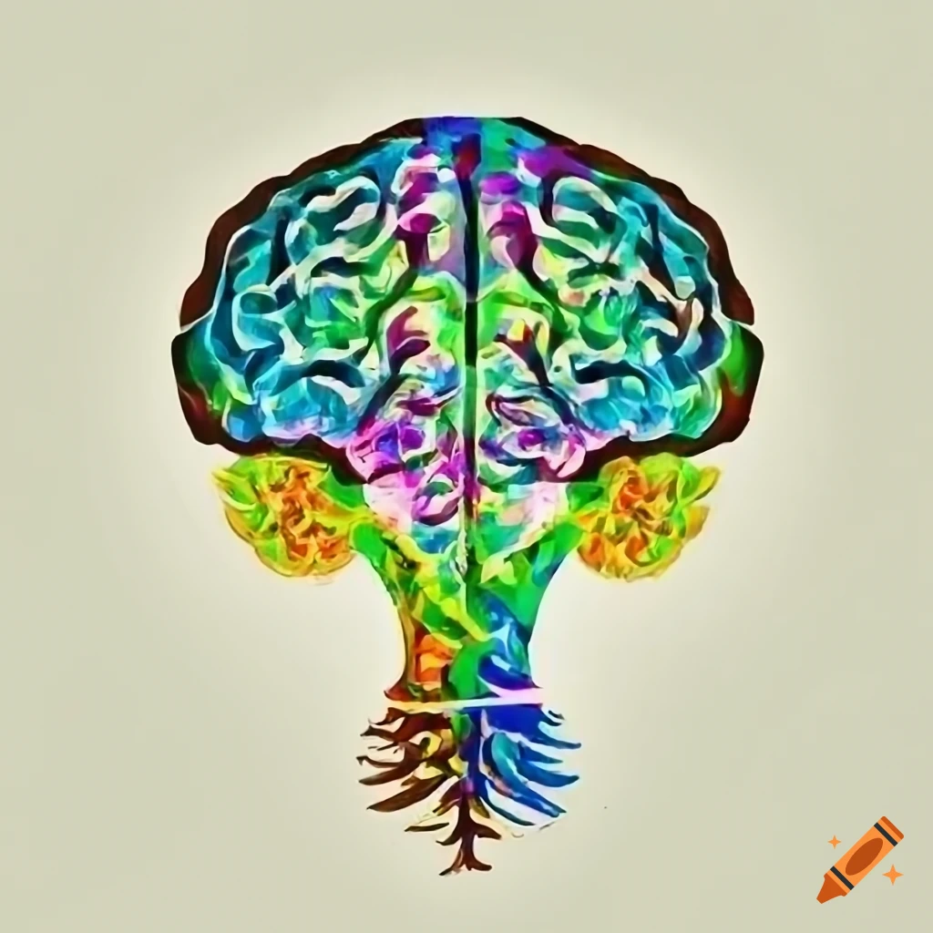 Logo with a tree growing in the shape of a brain This concept is based ...