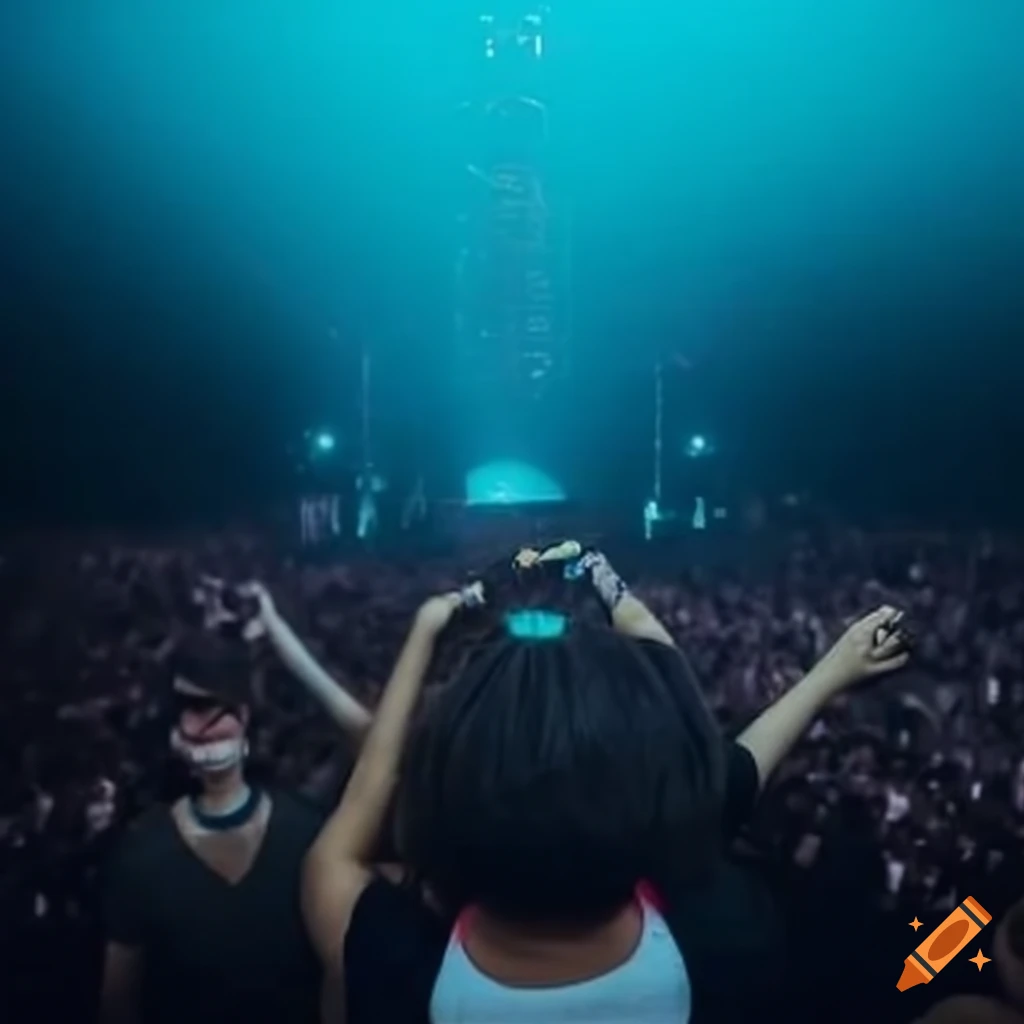 Techno festival near to the sea on Craiyon