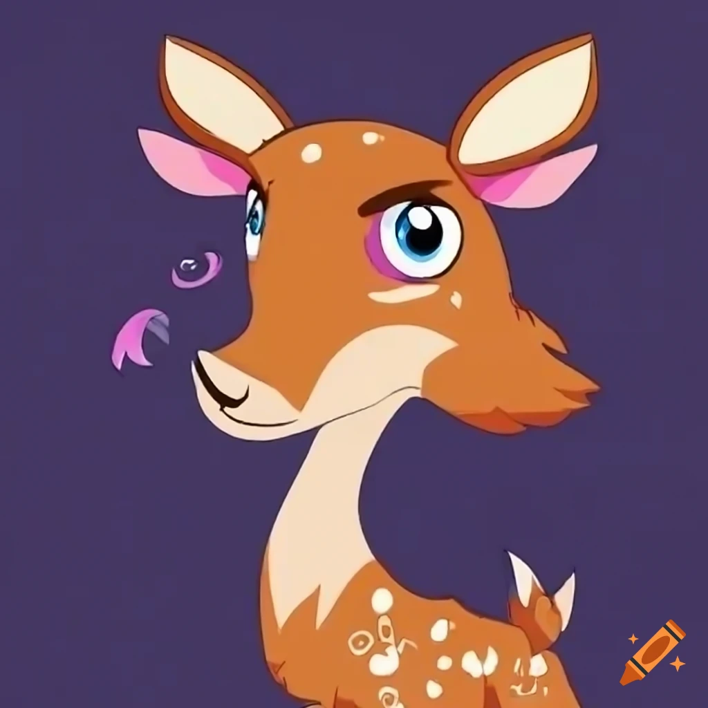 Cartoon deer kawaii square animal isolated face Vector Image