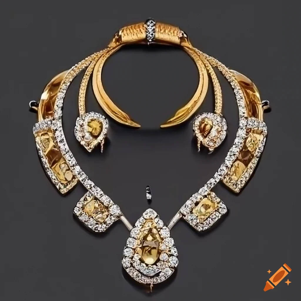 Solid Gold Caline Citrine Diamond Necklace - KTCollection