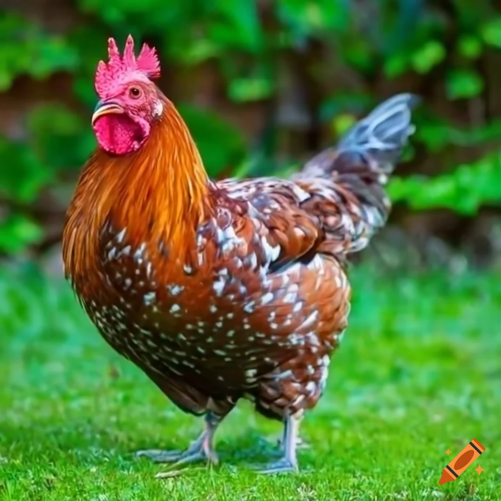 Chicken with green feathers on Craiyon