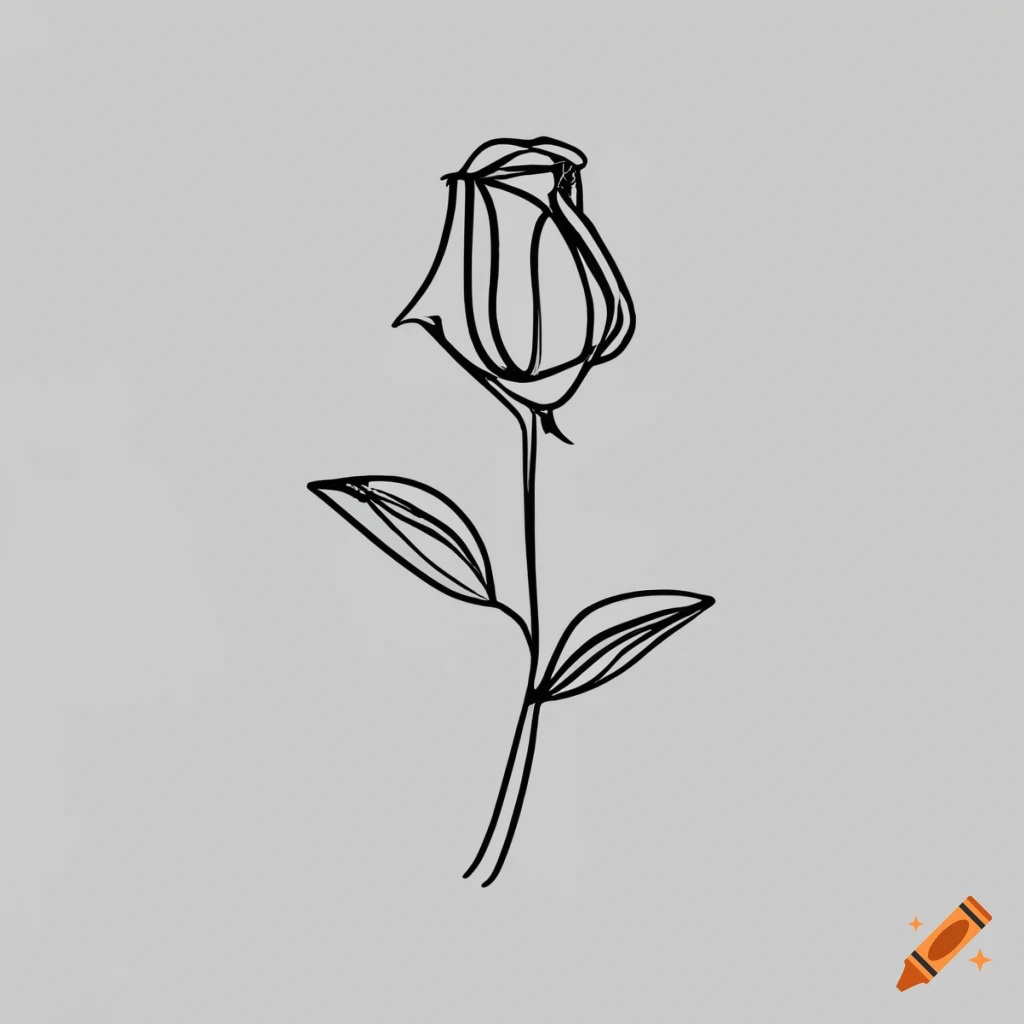 Vector Isolated Rose Line Drawing Simple Stock Vector (Royalty Free)  2057500316 | Shutterstock