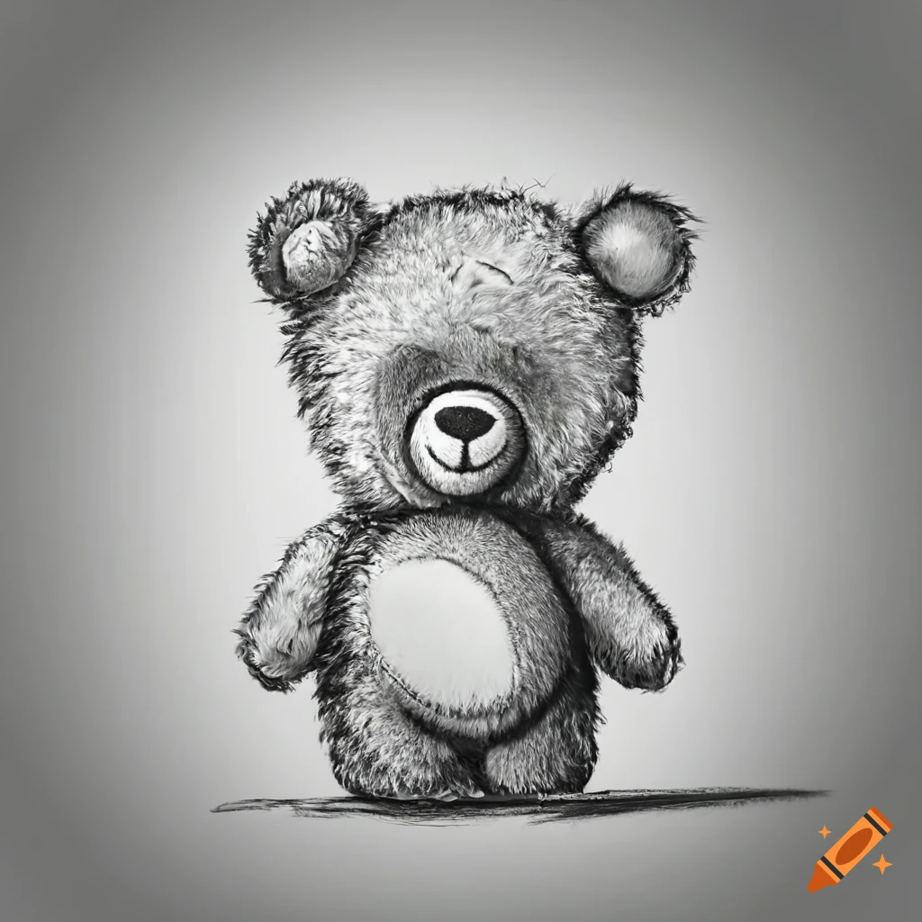 Plush Drawing Teddy Bear - Stuffed Bear Drawing Transparent PNG - 1000x1000  - Free Download on NicePNG