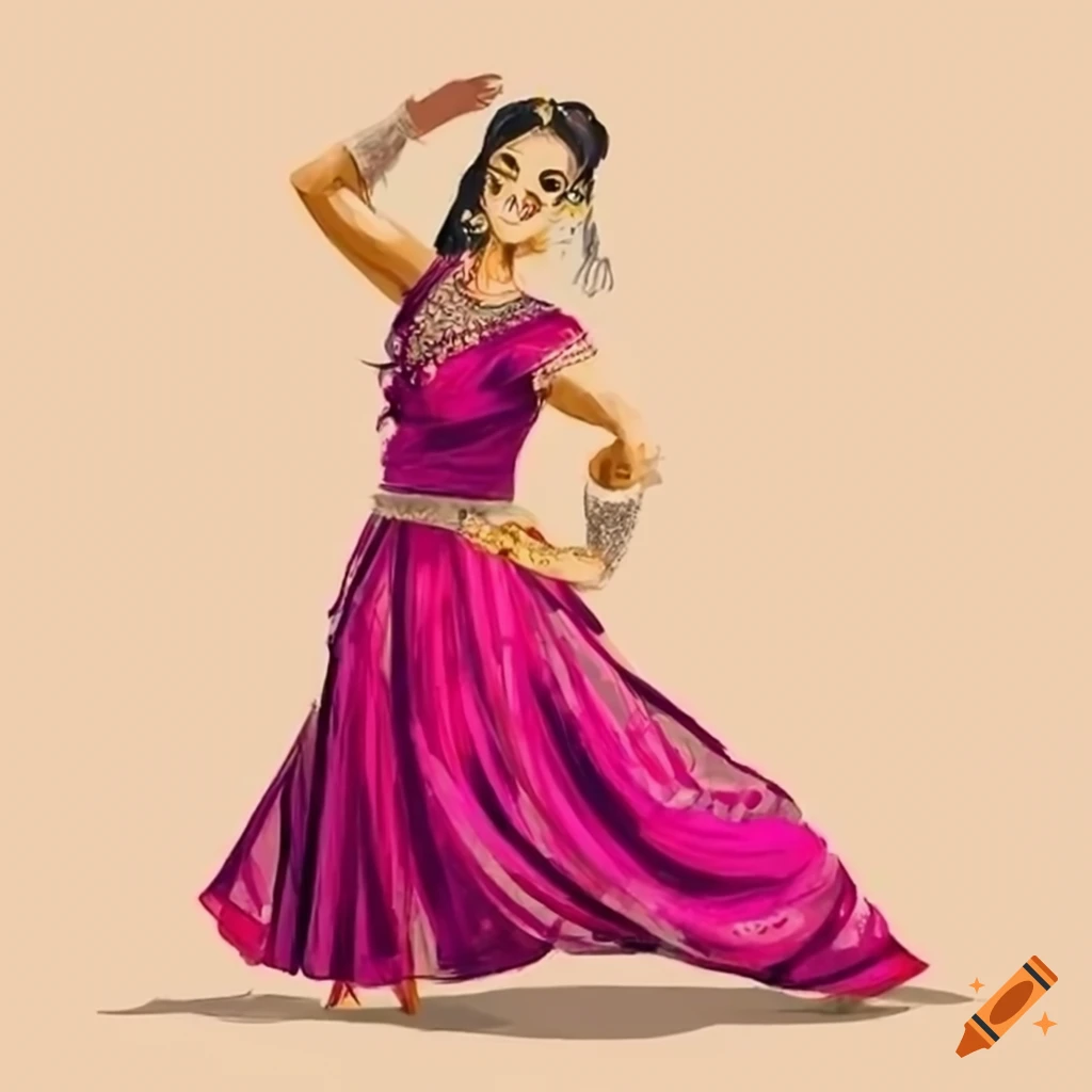 Beautiful girl in Indian Classical Dance Pose drawing using Mandala art | Draw  Bharatanatyam Dancer - YouTube