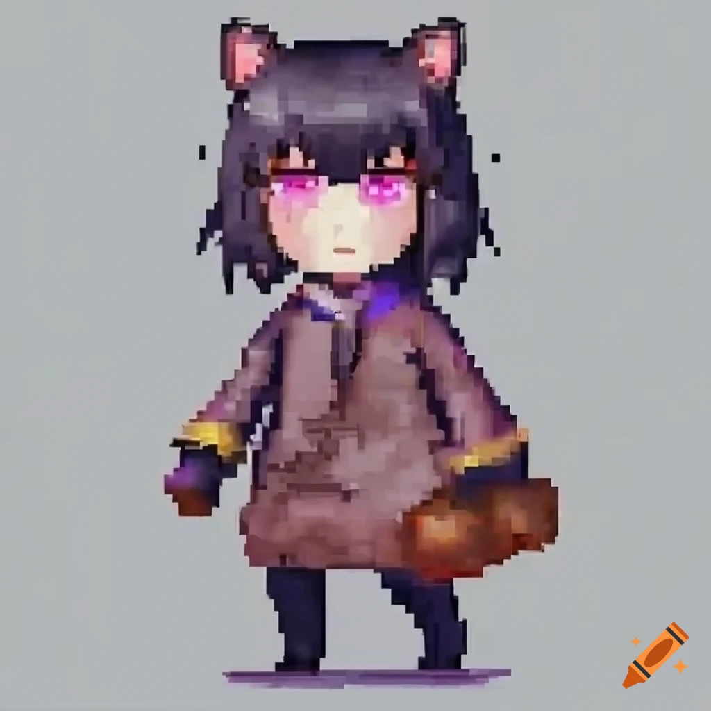 Neco-arc in the style of sprite art