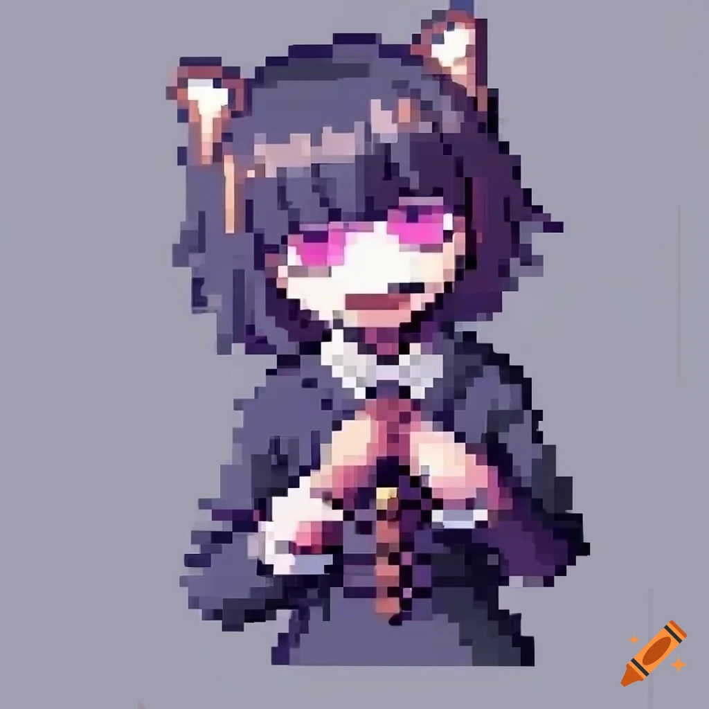 Neco-arc in the style of sprite art on Craiyon