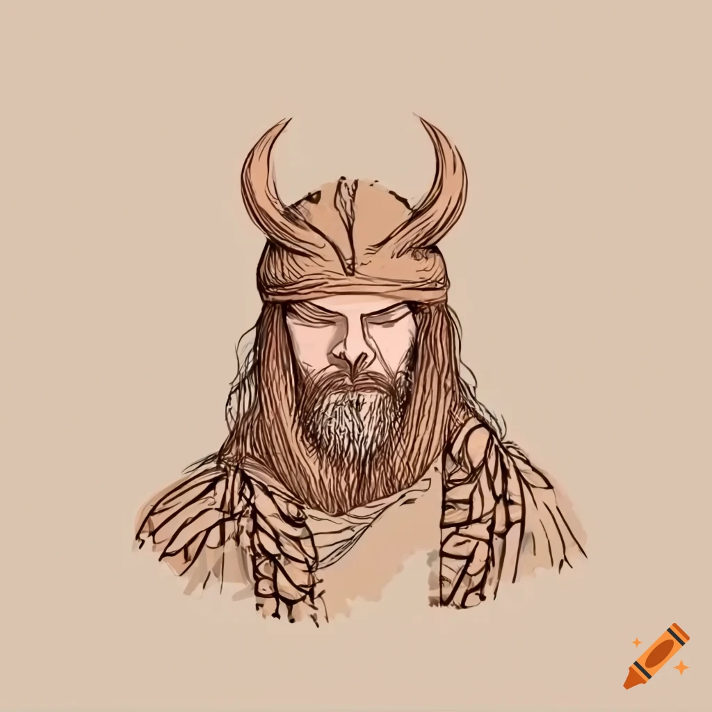 viking man drawing