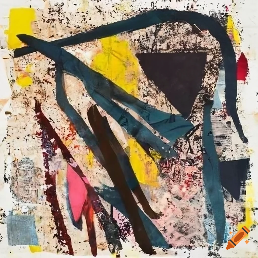 Mixed - media collage abstract painting in the style mark bradford ...