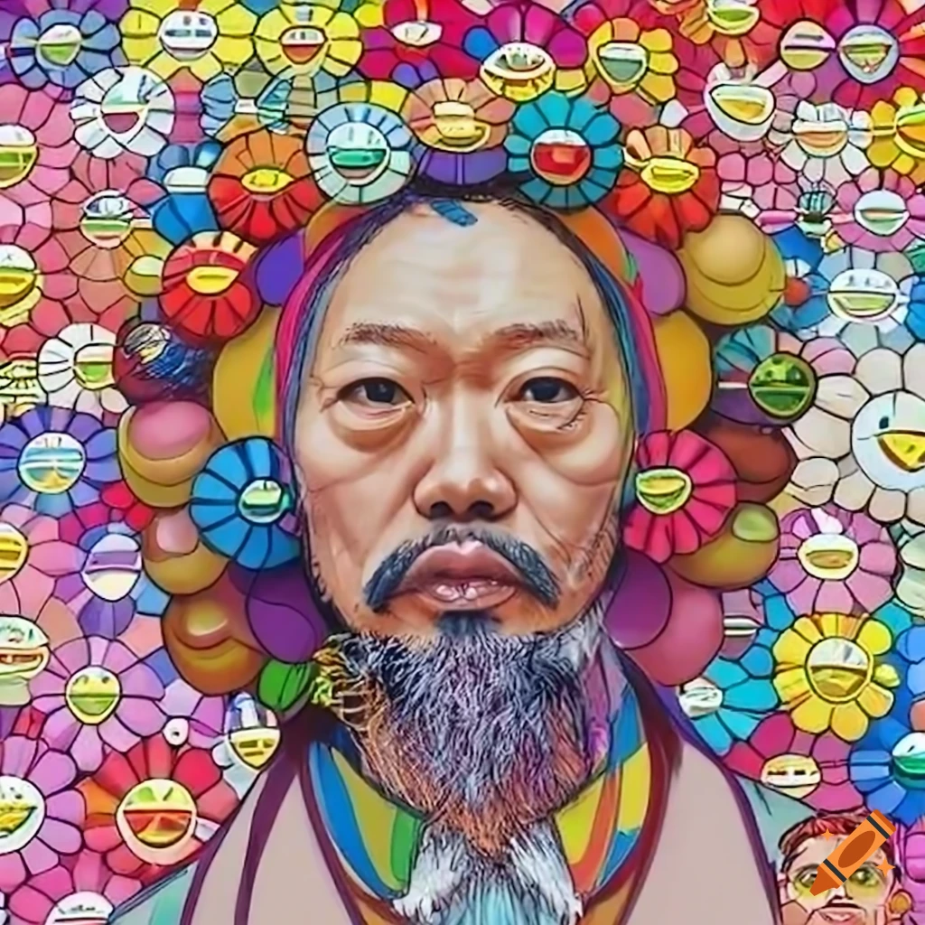 Takashi murakami self portrait in his art style