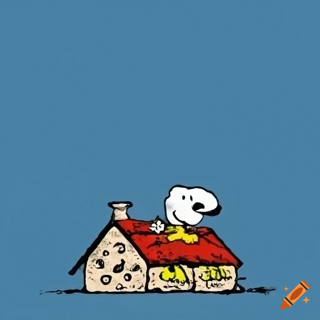 Snoopy cartoonish phone wallpaper long with greyish blue background ...