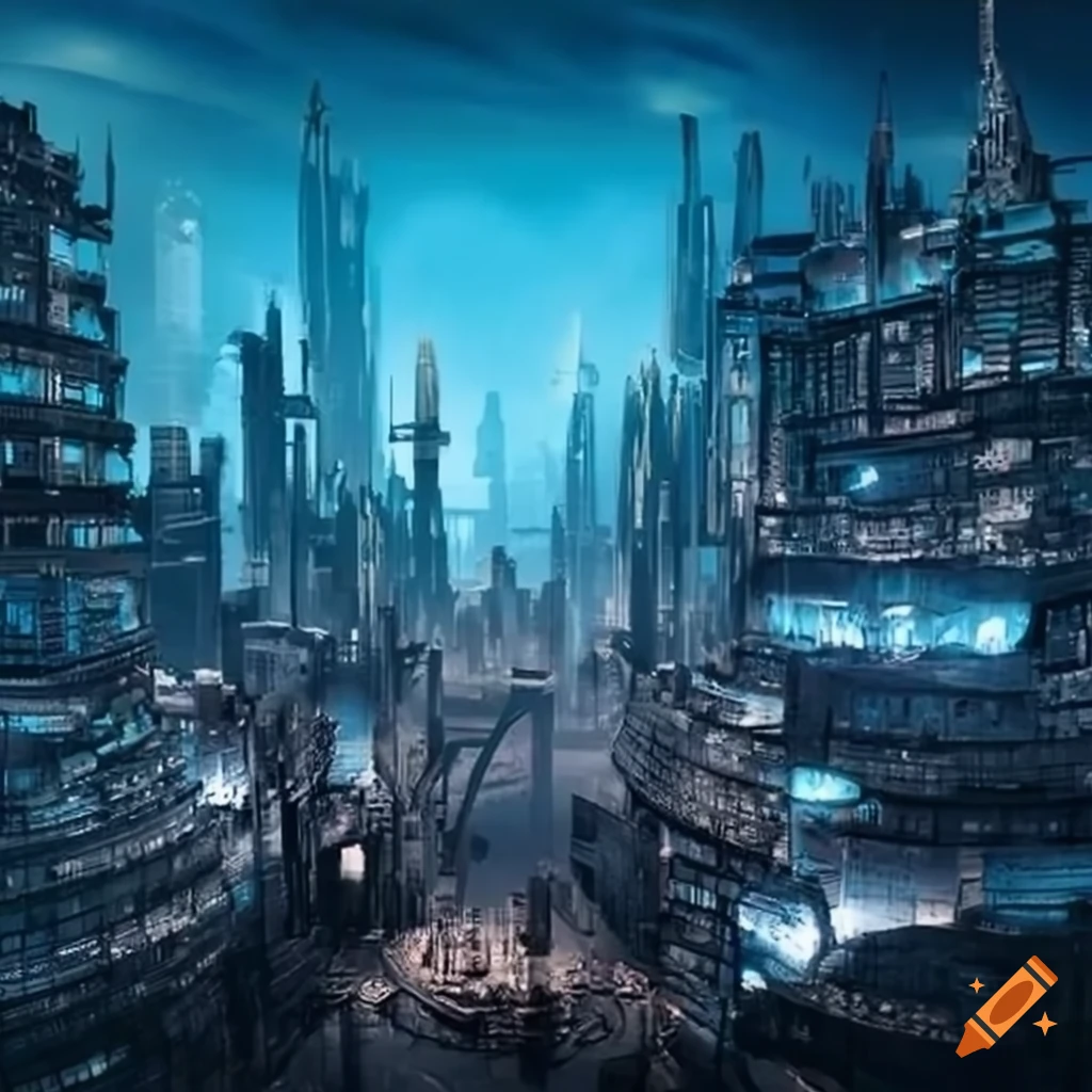 Map of futuristic city