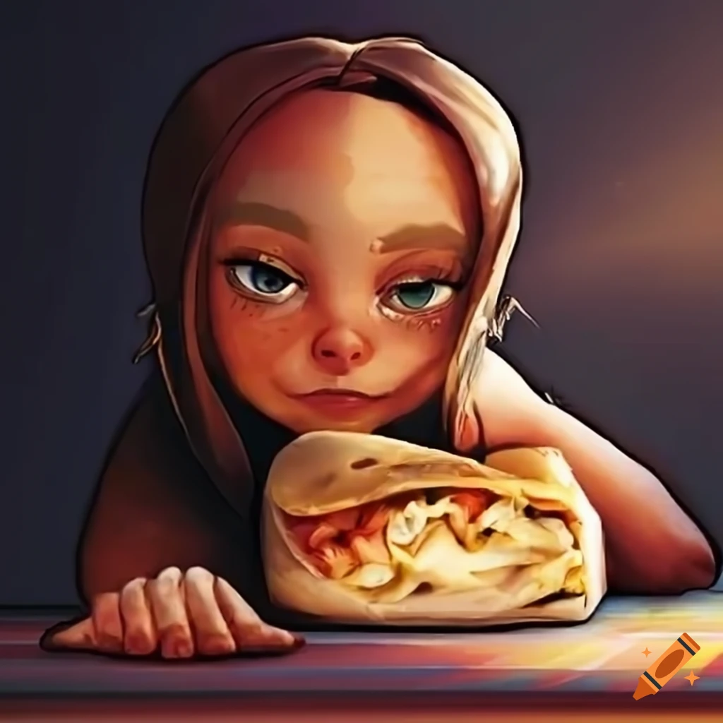 girl burrito cartoon