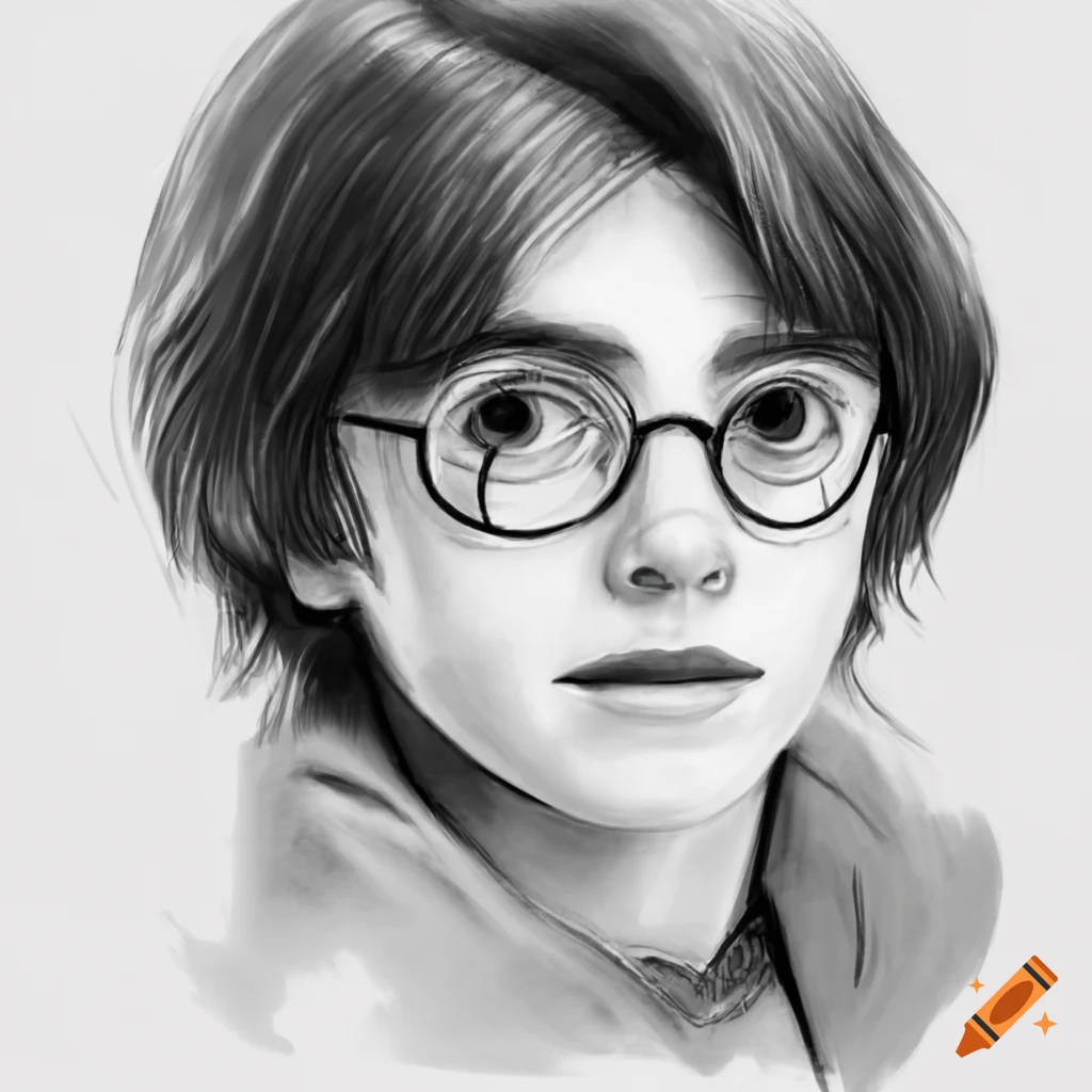 harry potter black and white drawing