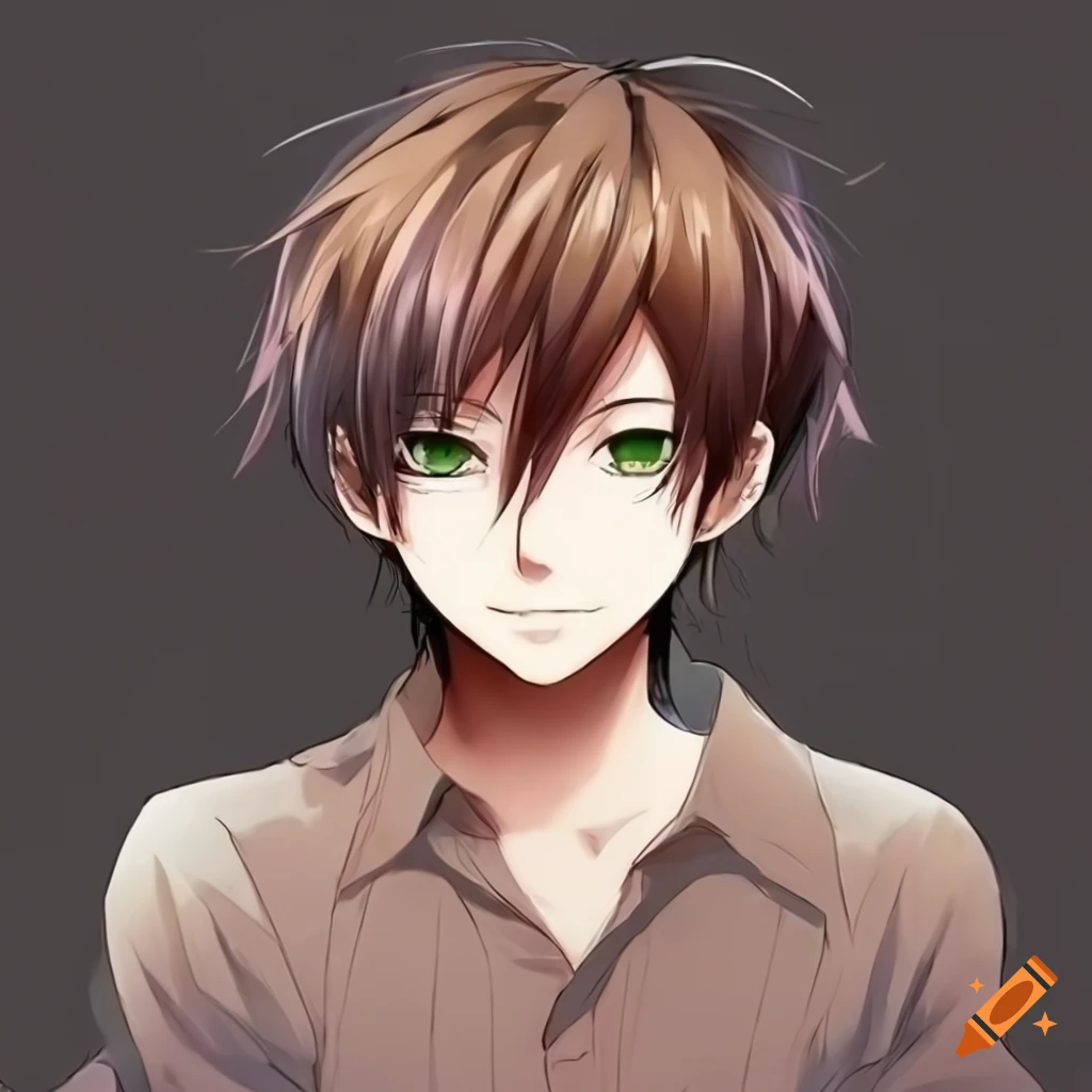 Brown hair anime boy with lightning on Craiyon