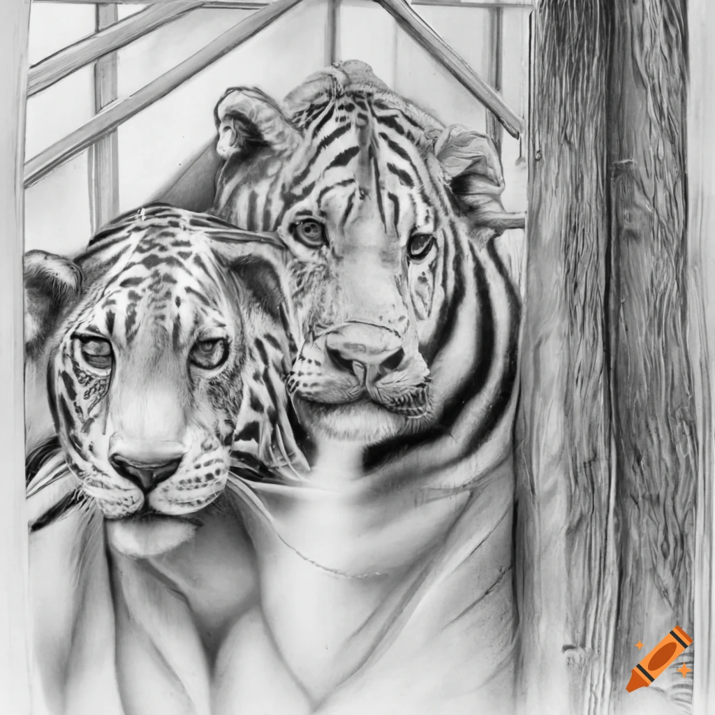 Zoo tiger sketch : r/drawing