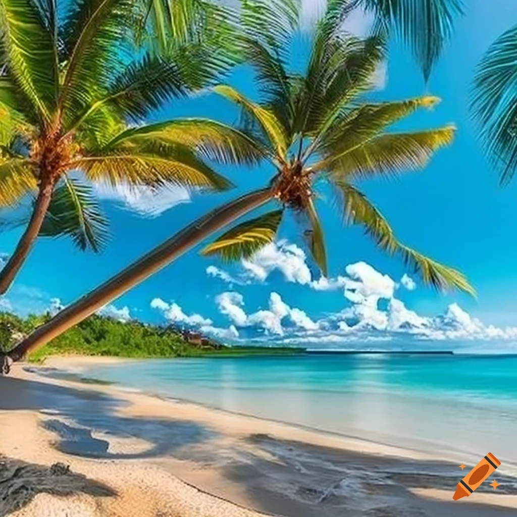 Tropical beach on Craiyon