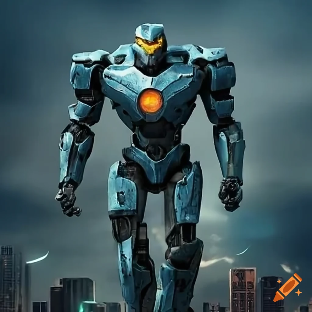 A pacific rim ninja robot that is slim and tall and can move fast with a  plasma sword and i need to see the whole robot on Craiyon