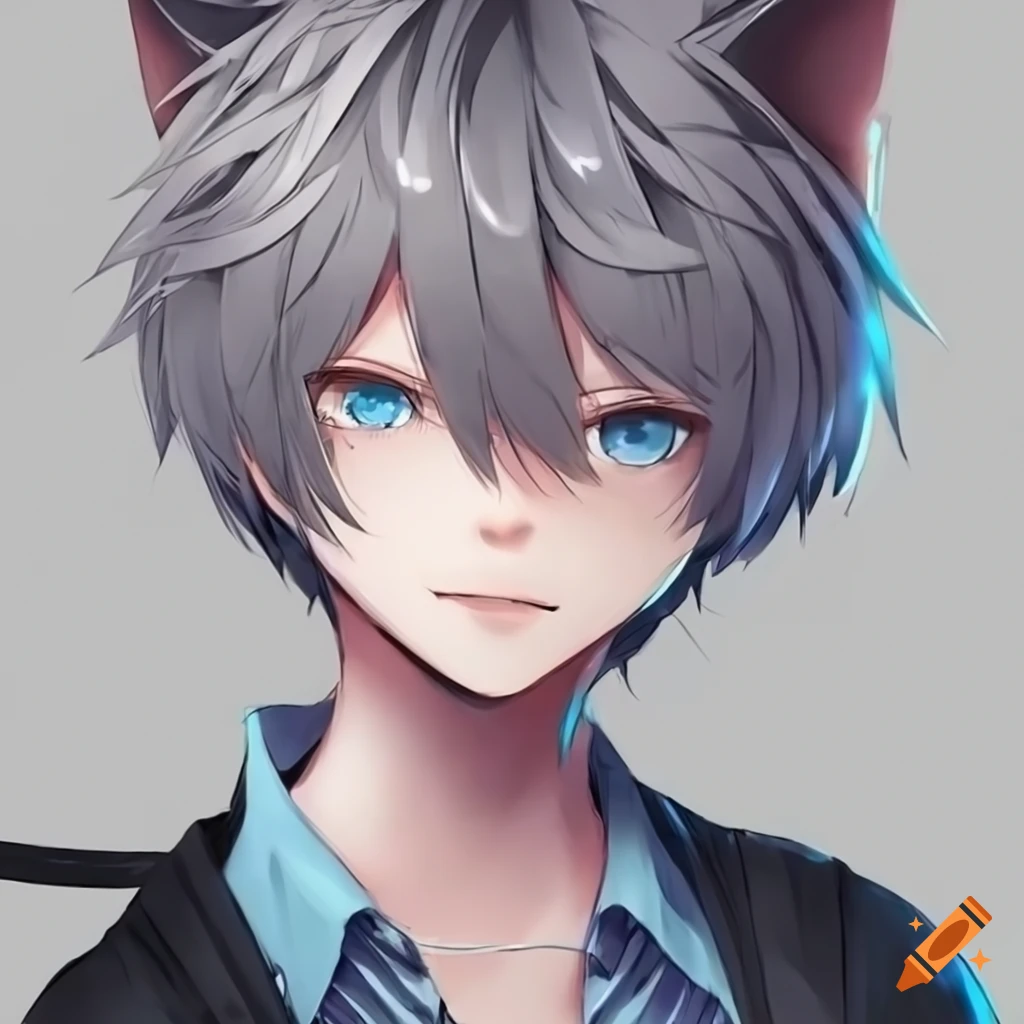 anime guy with wolf ears and tail