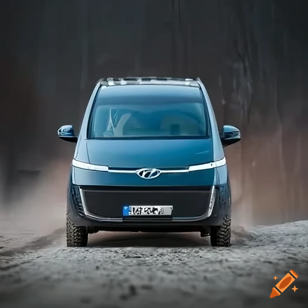 Hyundai staria driving in offroad conditions on Craiyon