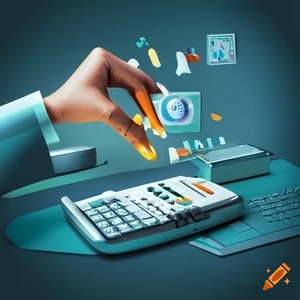 Infographic on accounting, technique for obtaining images by means of