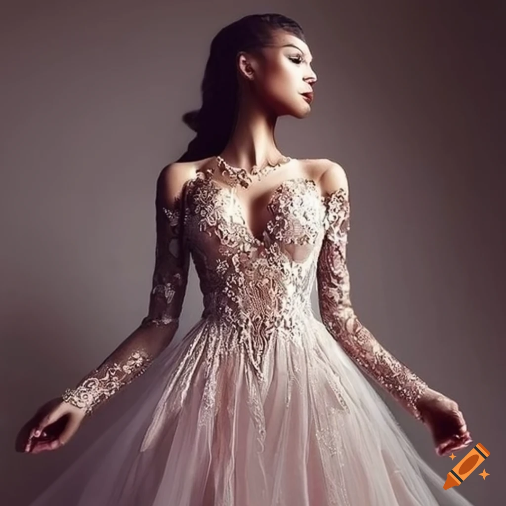 Stunning crystal-studded princess wedding dress on Craiyon