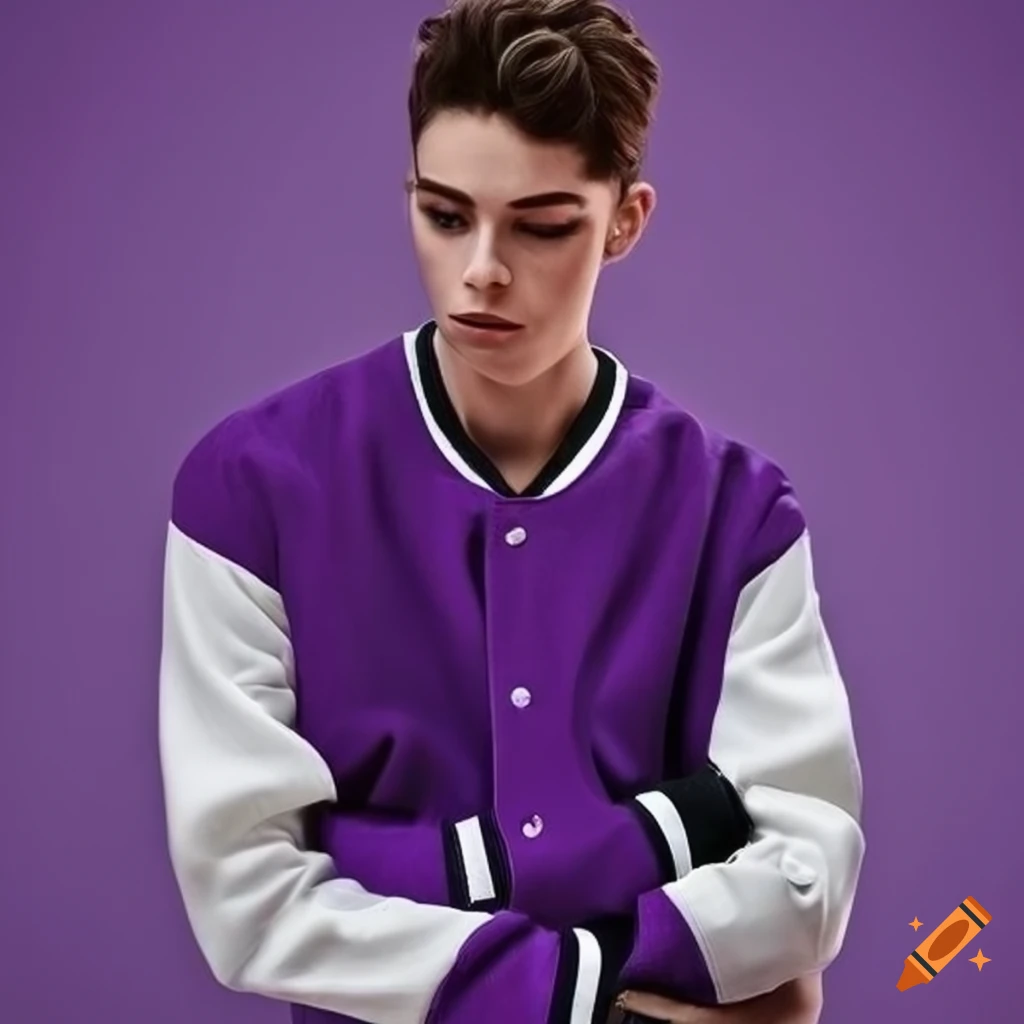 Purple and White Varsity Jacket