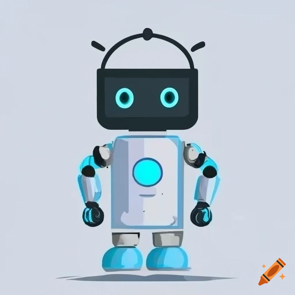 Cute humanoid robot, simple and minimalist illustration, for animating  purpose, full body, front side on Craiyon