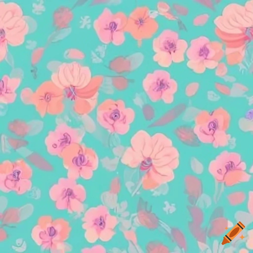 Floral pattern for a cover banner with pastel colors
