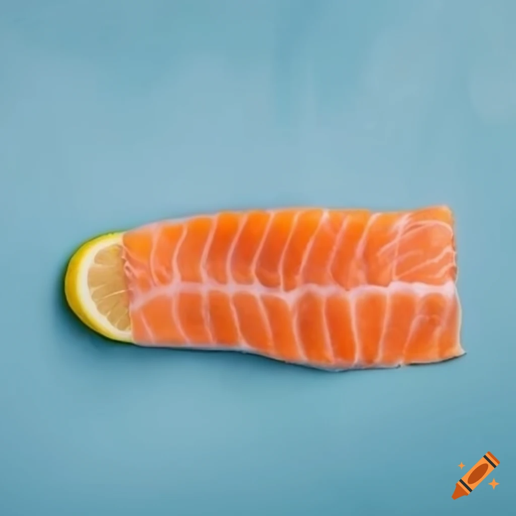 salmon-on-light-blue-background