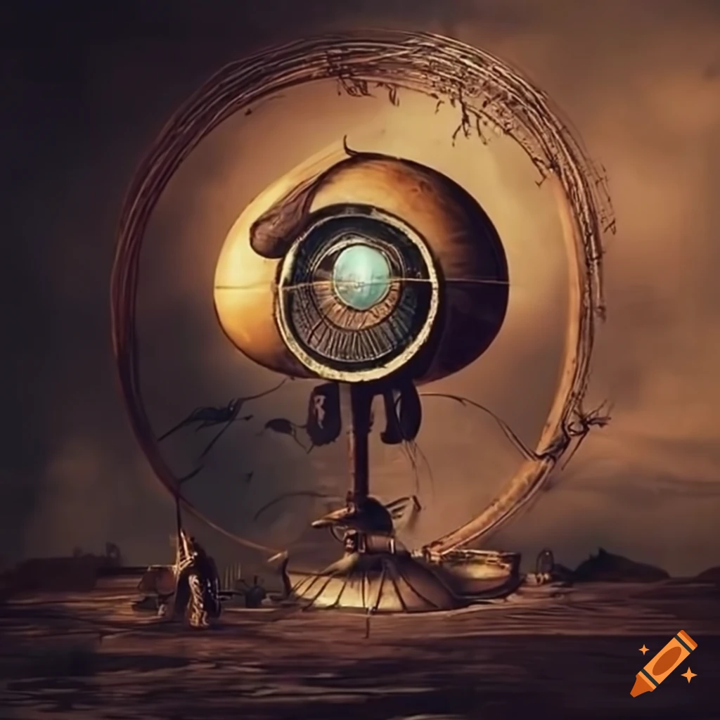 Steam punk surrealist industrial machines flying saucers on Craiyon