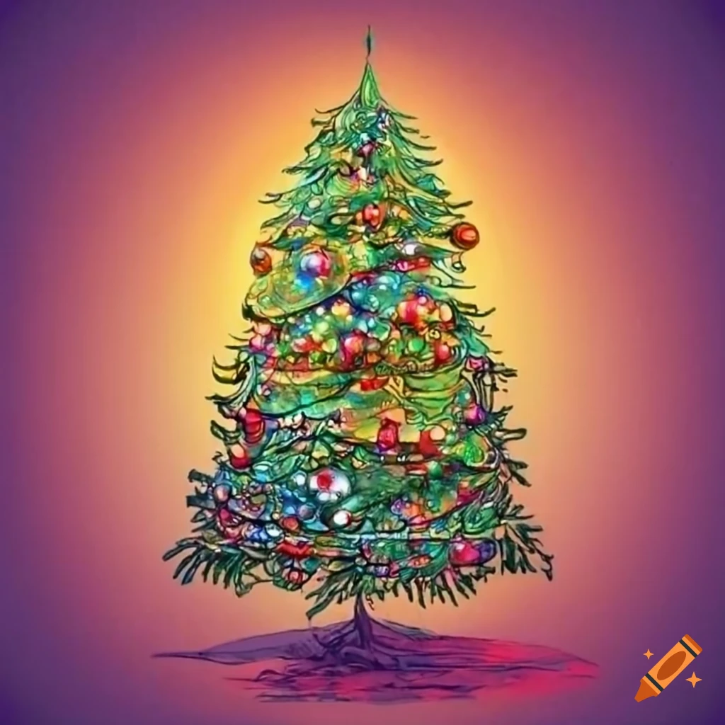 Christmas Tree Drawing in easier way-saigonsouth.com.vn