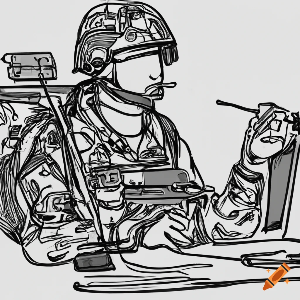 Soldier sketch, Army, military. Vector illustration 14763952 Vector Art at  Vecteezy