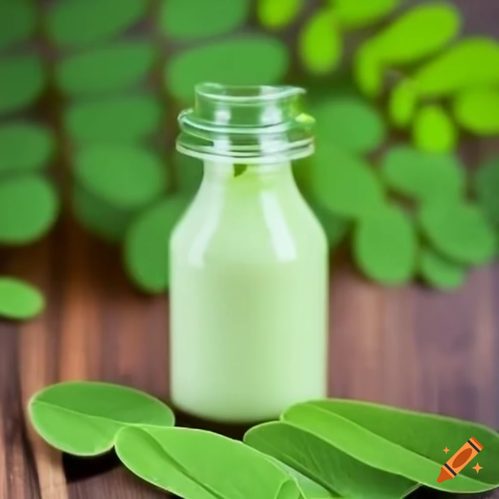 Drinkable yogurt made from moringa oleifera leaf powder in plastic