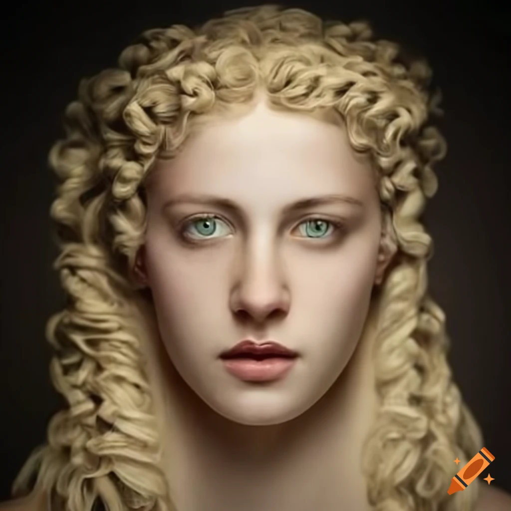 An ancient greek style girl with blonde hair